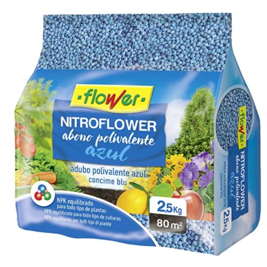 Flower ABONO NITROFLOWER Azul - Concime Biologico Universale 750g, Granulare NPK Equilibrato, Per Piante E Fiori - 5