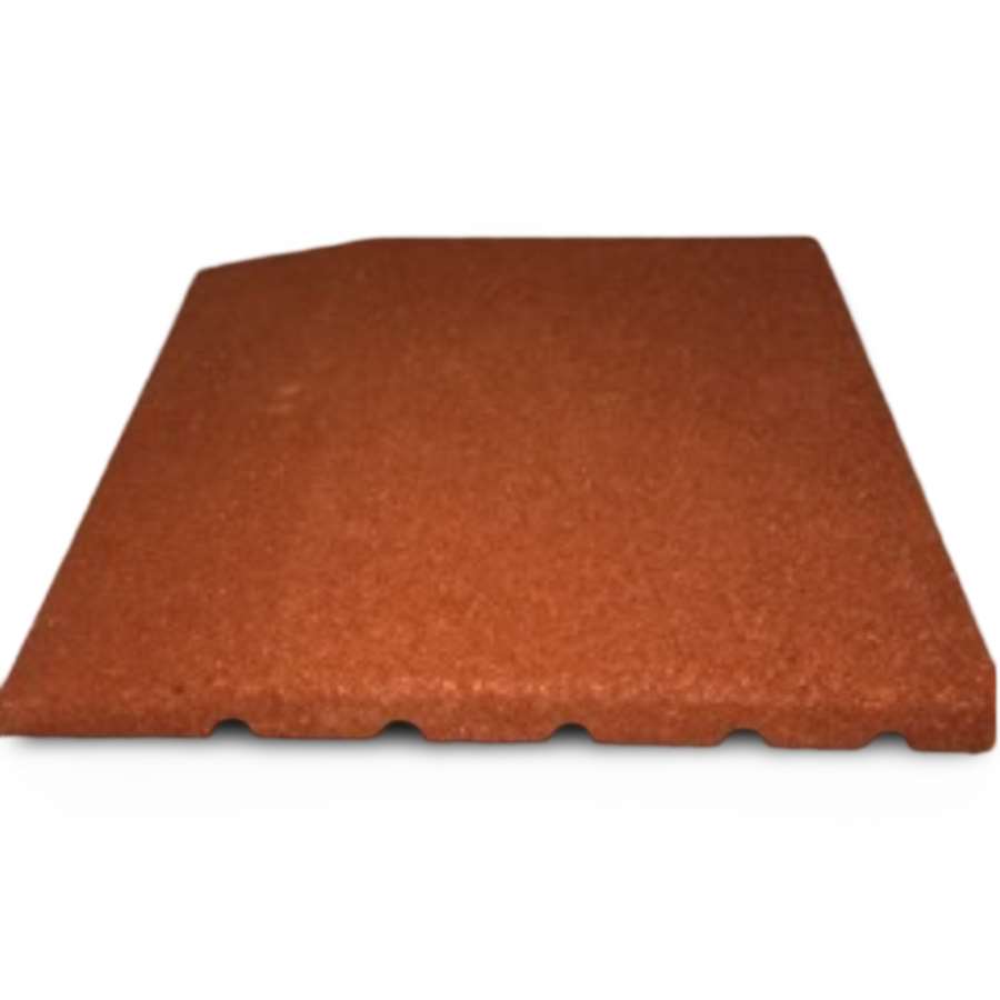 BALDOSA CAUCHO TERMINACION 50X50X4 CM ROJA